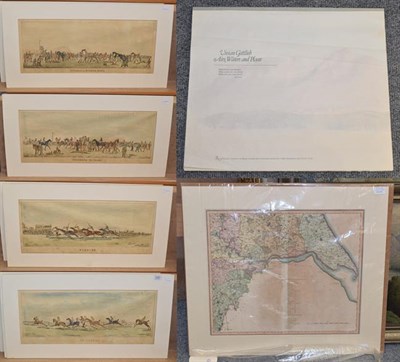 Lot 1200 - A set of four coloured racing prints, including ''At Speed'' and ''Winning'', together with a small