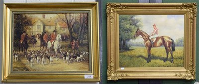 Lot 1218 - B Lander (20th century school) Jockey oil on canvas signed and framed 59cm by 49cm together...