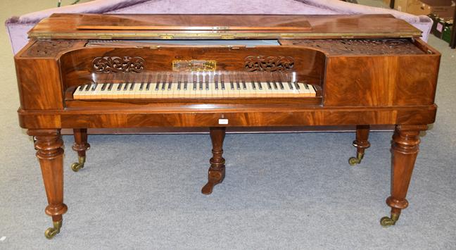 Lot 1244 - An early Victorian rosewood cased square piano, by Collard & Collard, numbered 8471, circa...