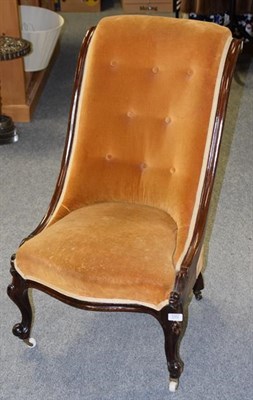 Lot 1262 - Victorian mahogany framed slipper chair