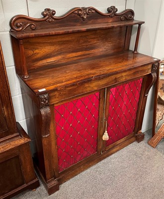 Lot 1311 - A Regency rosewood chiffonier, 108cm by 38cm by 130cm