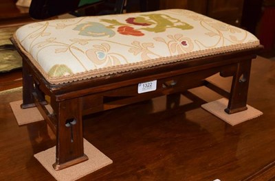 Lot 1322 - An Art Nouveau mahogany footstool, 46cm by 27cm, 20cm high