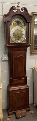 Lot 1339 - A George III oak and mahogany eight-day longcase clock with brass arch top dial, silvered...
