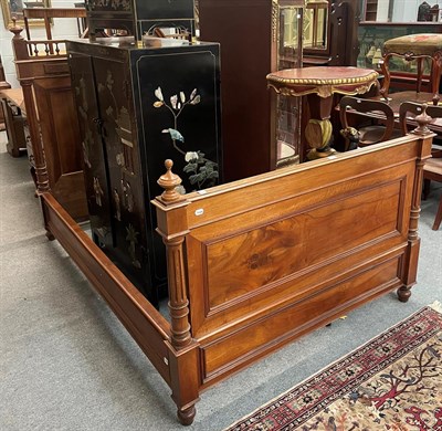 Lot 1348 - A French walnut double bed stead, 141cm wide by 193cm long by 154cm high