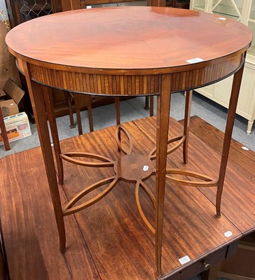 Lot 1351 - An Edwardian style mahogany veneered and inlaid circular centre table, 76cm by 76.5cm high