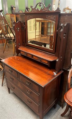 Lot 1358 - An Art Nouveau mahogany dressing chest, 107cm by 51cm by 182cm high