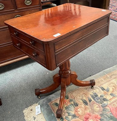 Lot 1388 - A 19th century mahogany work table, 61cm by 45cm by 72cm high