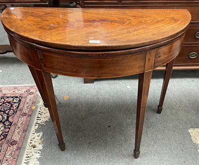 Lot 1389 - A George III mahogany tea table, 94cm by 46cm by 74cm high