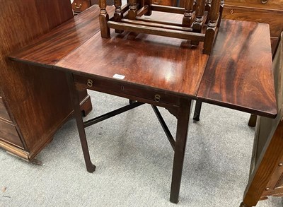 Lot 1396 - A George III mahogany Pembroke table, 3rd quarter 18th century, with oak lined frieze drawer...