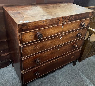 Lot 1401 - A 19th century inlaid mahogany chest, 92cm by 49cm by 93cm high