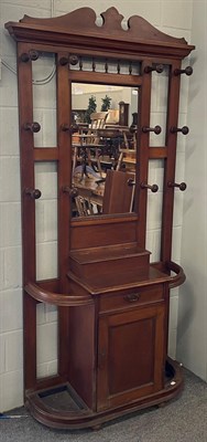 Lot 1427 - A later 19th century mahogany mirrored hall stand, 102cm by 37cm by 203cm