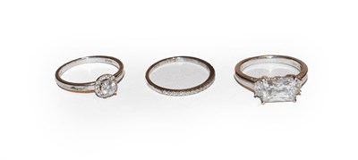 Lot 186 - Three paste set rings, of various designs