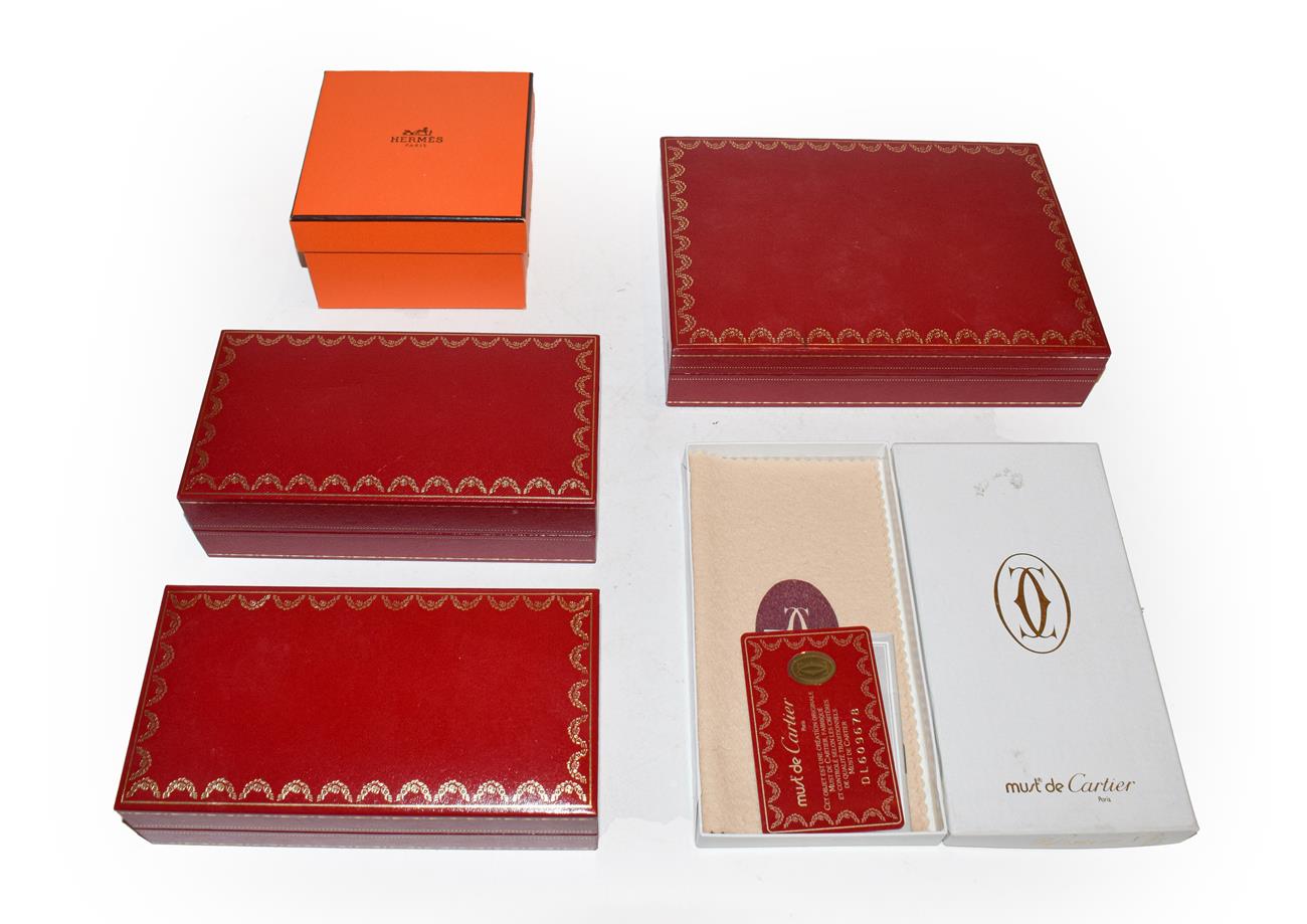 Lot 250 - Five boxes to include two Must de Cartier, two Cartier and one Hermes