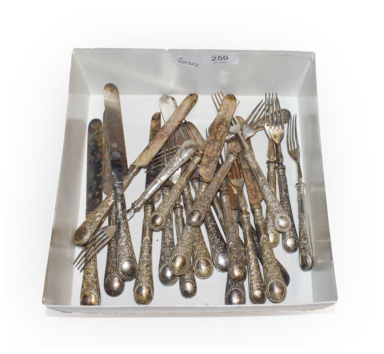 Lot 259 - A set of twelve Victorian silver plate fruit-eaters, by Richard Martin and Ebenezer Hall,...