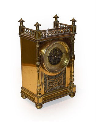 Lot 298 - A gilt brass striking mantel clock, circa 1890