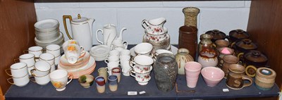 Lot 310 - Studio pottery by Donald Glanville, Denby, tea-sets by Shelley, Rosenthal, Paragon etc, studio...