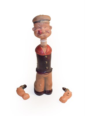 Lot 345 - Japanese Celluloid Popeye with clockwork motor 8 1/2'', 22cm