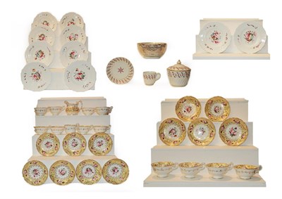 Lot 364 - A Victorian part tea service possibly Spode, with floral decoration together with a set of ten...