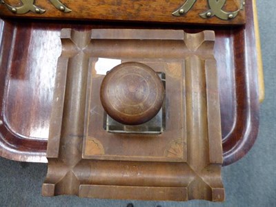 Lot 375 - Victorian walnut inkstand/correspondence box and two others (3)