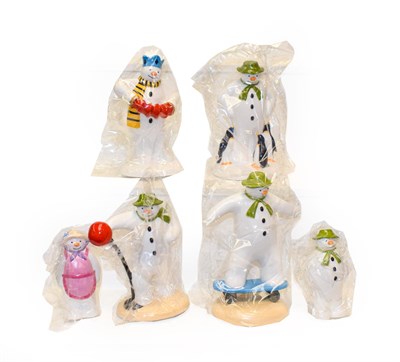 Lot 406 - Coalport Snowman figures, limited edition (boxed) (5)