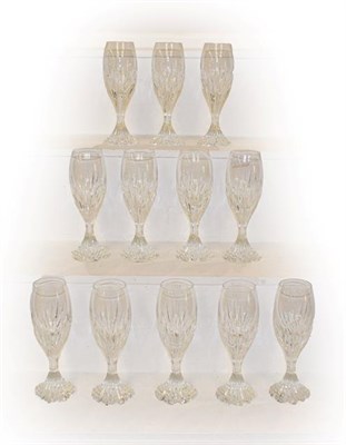 Lot 431 - Baccarat glass 'Massena' pattern a set of twelve sherry glasses (one tray)