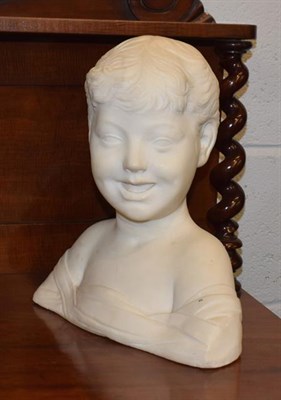 Lot 449 - After Desiderio da Settignano (c.1428-1464): A white marble bust of the Laughing Boy, 31cm high...