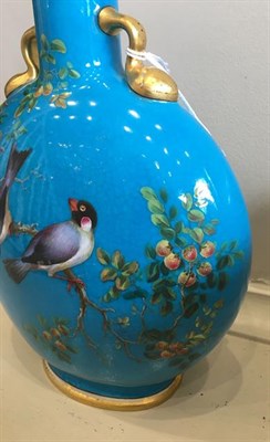 Lot 26 - A Minton Porcelain Moon Flask, probably by William Mussill, circa 1875, painted with a pheasant...