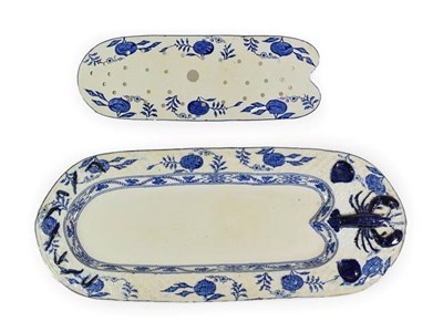 Lot 33 - A Staffordshire Earthenware Lobster Dish and Drainer, circa 1880, of ovoid form, moulded and...