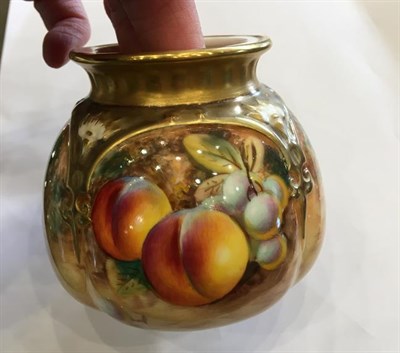 Lot 48 - A Royal Worcester Porcelain Pot Pourri Vase and Pierced Cover, 2nd half 20th century, of lobed oval