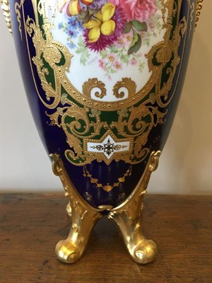 Lot 53 - A Royal Crown Derby Porcelain Twin-Handled Vase, circa 1900, painted by Albert Gregory with...