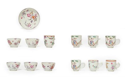 Lot 71 - A Set of Four Chinese Porcelain Coffee Cups, Qianlong, painted in famille rose enamels with figures