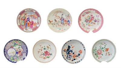 Lot 72 - A Pair of Chinese Porcelain Tea Bowls and Four Saucers, Qianlong, painted in famille rose...