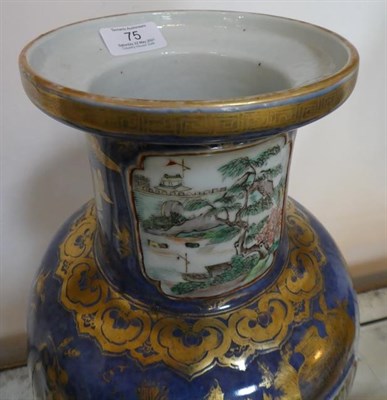 Lot 75 - A Chinese Porcelain Rouleau Vase, Xuande reign mark but not of the period, painted in famille verte