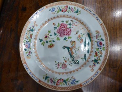 Lot 79 - A Set of Four Chinese Porcelain Plates, Qianlong, painted in famille rose enamels with peacocks...