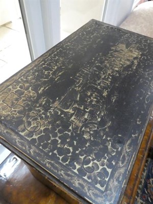 Lot 95 - A Chinese Export Lacquer Table Cabinet, mid 19th century, the cavetto cornice over two panelled...