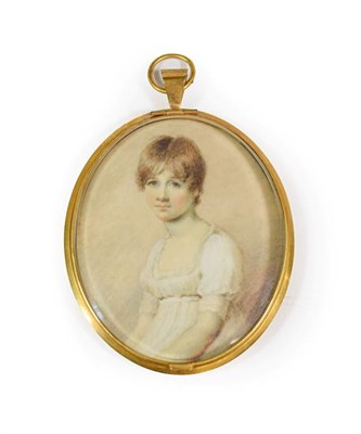 Lot 137 - Attributed to Henry Jacob Burch (b.1763): Miniature Bust Portrait of a Young Girl, with short hair