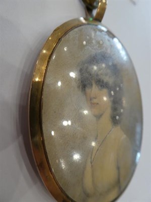 Lot 138 - Attributed to Adam Buck (1759-1833): Miniature Bust Portrait of a Young Lady, wearing a white...