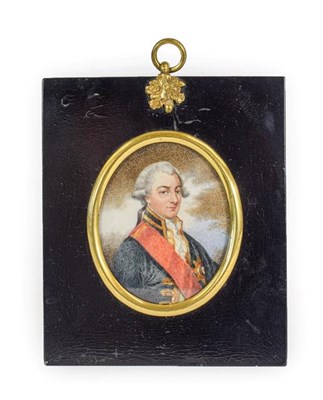 Lot 143 - After James Stuart (fl.c.1764): Miniature Bust Portrait of Admiral Sir John Jervis, wearing...