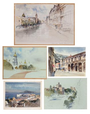 Lot 177 - John Barrie Haste (1931-2011) Dubrovnic Signed and inscribed, watercolour, together with...