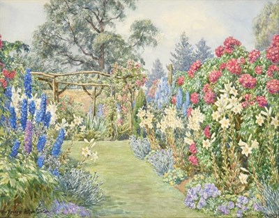 Lot 185 - Beatrice Emma Parsons RA (1870-1955) ''An Old English garden, Aston Clinton, Bucks'' Signed,...