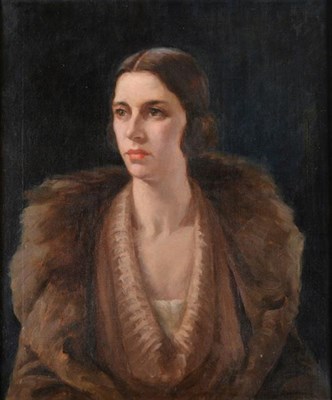 Lot 189 - Circle of Sir Oswald Birley MC RA (1880-1952) Head a shoulders portrait of an elegant lady...