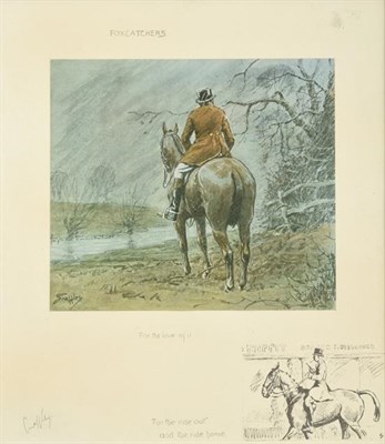 Lot 194 - Charles Johnson Payne ''Snaffles'' (1884-1967) ''Foxcatchers'' Signed, with the Snaffles bit...