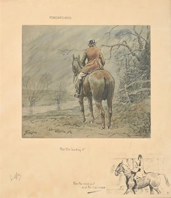 Lot 195 - Charles Johnson Payne ''Snaffles'' (1884-1967) ''Foxcatchers'' Signed in pencil, with the...