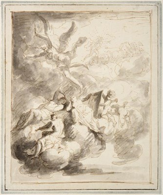 Lot 211 - Attributed to Sir James Thornhill (1675-1734) A mythological arrangement of figures including a...