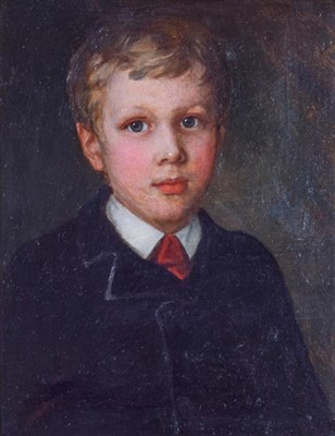 Lot 216 - British School (early 20th century) Portrait of a young boy, head and shoulders, wearing a...