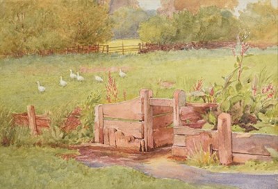 Lot 224 - Charles Edward Wilson (1854-1941) The Sluice Gate Signed, watercolour, 18cm by 27cm