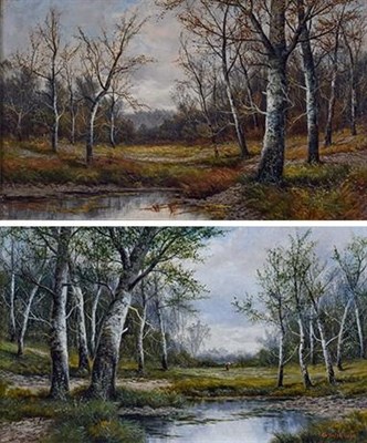 Lot 225 - S.William (19th/20th century) ''Spring'' ''Autumn'' Each signed, inscribed verso, oil on...