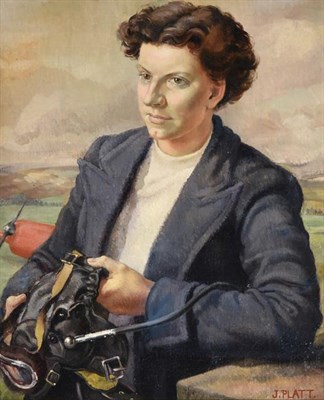 Lot 251 - Joyce Butler Nee Platt (mid 20th century)  Portrait of Miss Margaret Lane, Transport Pilot...