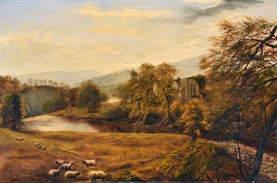 Lot 258 - C H Herbert (Late 19th century) Bolton Abbey from the North East Signed, with inscribed and...