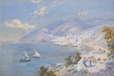 Lot 270 - Charles Rowbotham (1826-1904) ''Attrani Nr, Salerno, Italy'' Signed, watercolour heightened...